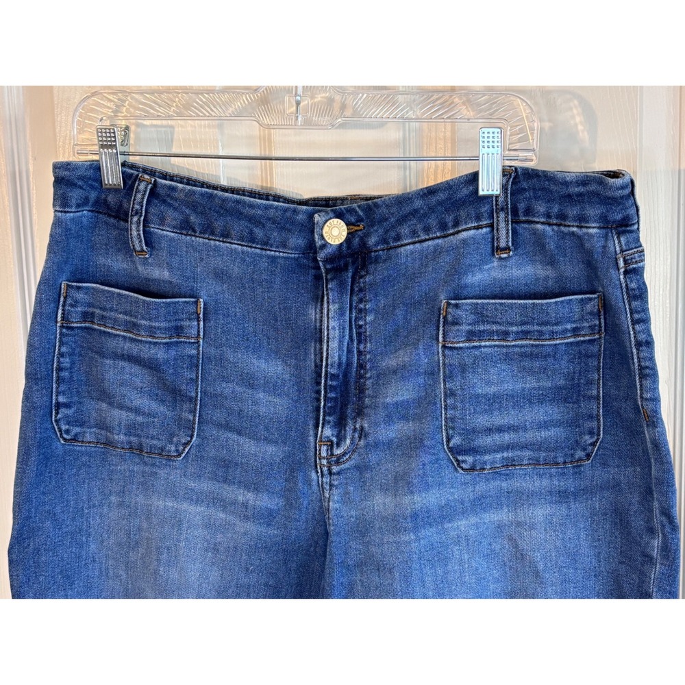 Kut from the Kloth Wide Leg Patch Pocket Jeans Medium Wash Blue Size 16